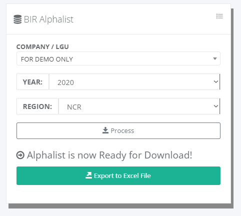 Accounting: BIR Alphalist (Process)