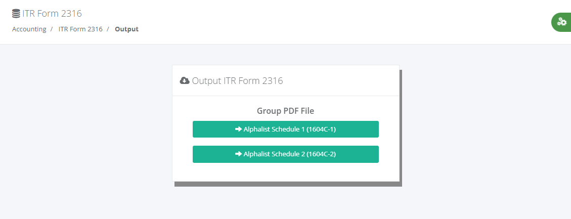 Accounting: Alphalist Dat File to ITR Form 2316 Output (process)