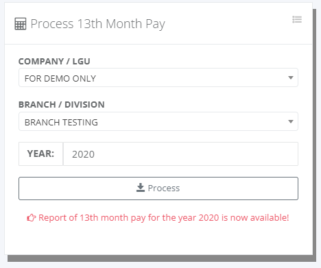Payroll: Process 13th Month Pay (done)