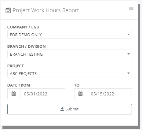 Project Daily Working Hours