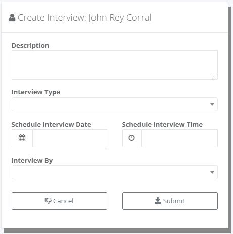 Recruitment: Job Interview (Create)