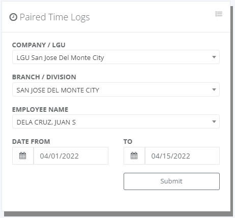 Timekeeping: Employee Pairing Time Logs