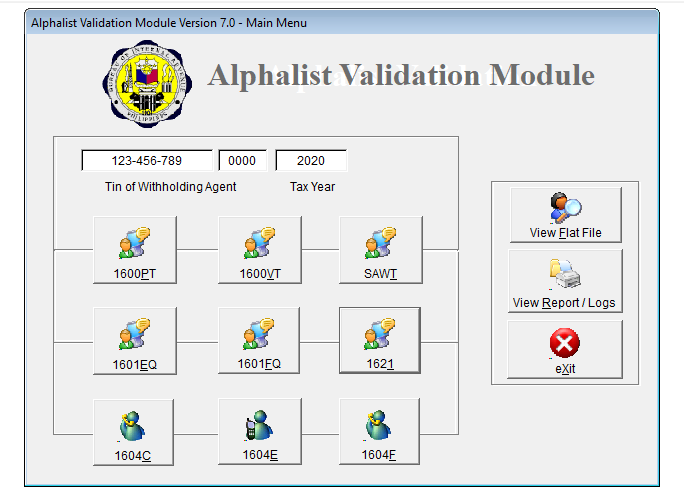 Accounting: BIR Dat File 2316 (dat file validation)