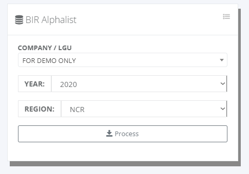 Accounting: BIR Alphalist