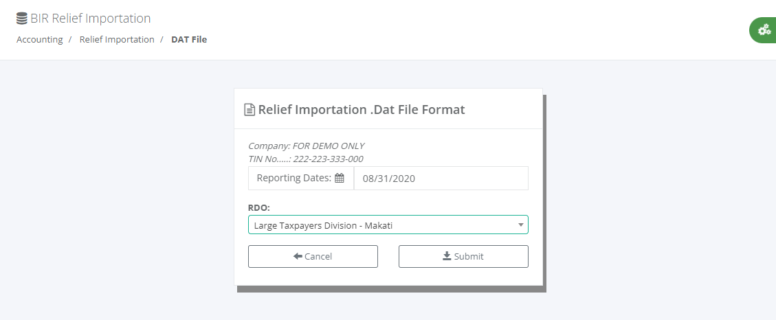 Accounting: BIR Relief Importation (Process)