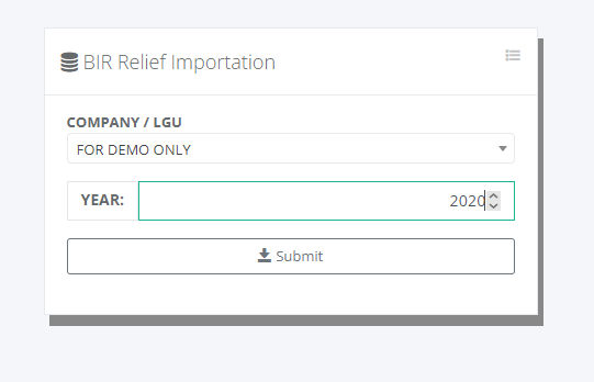 Accounting: BIR Relief Purchases (year)