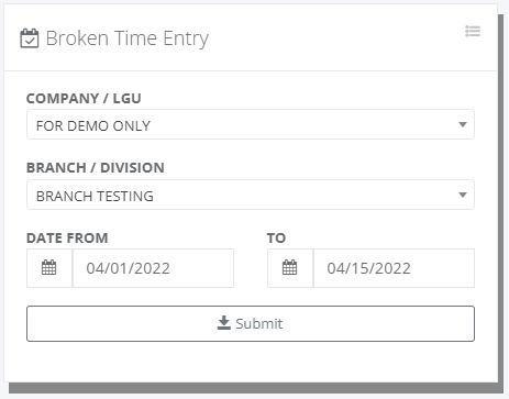 Timekeeping: Broken Time Filing