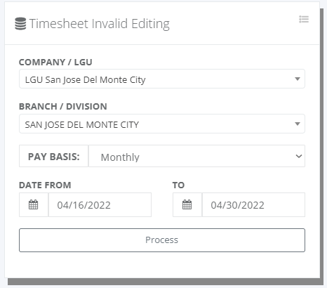 Timekeeping: Invalid Editing Filing