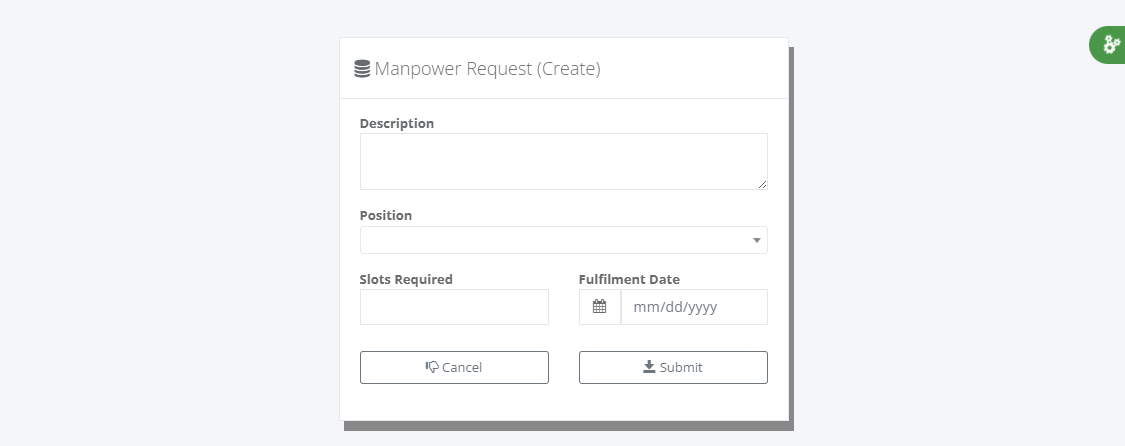 Online Filing: Manpower Request (create)