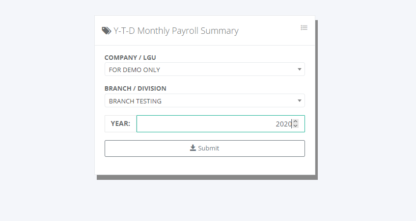 Executives: Year-To-Date Monthly Payroll Summary