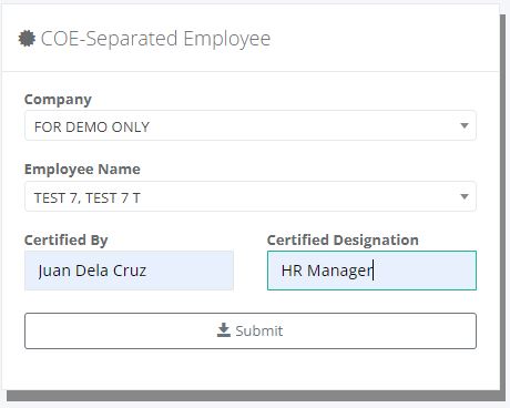 Certificate of Employement (COE) Salary Loan