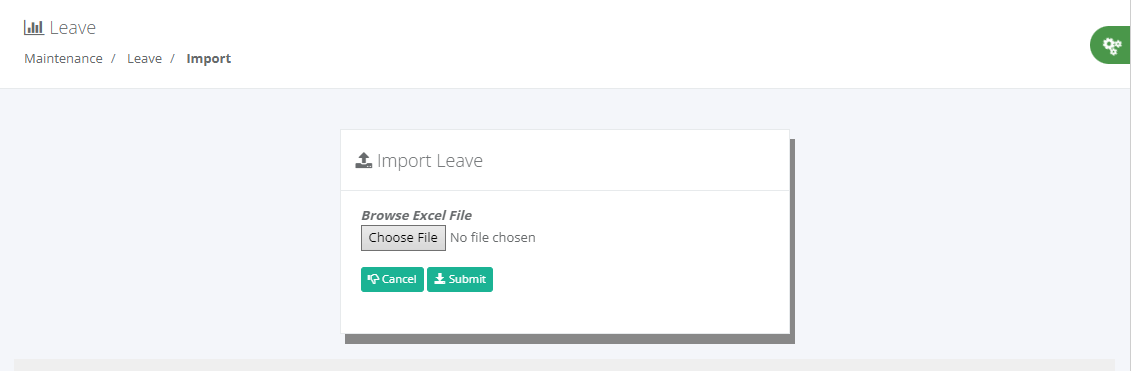 Maintenance: Import Excel to database