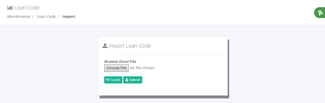 Maintenance: Import Excel to database