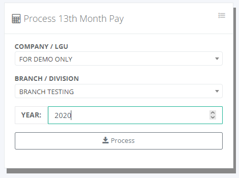 Payroll: Process 13th Month Pay