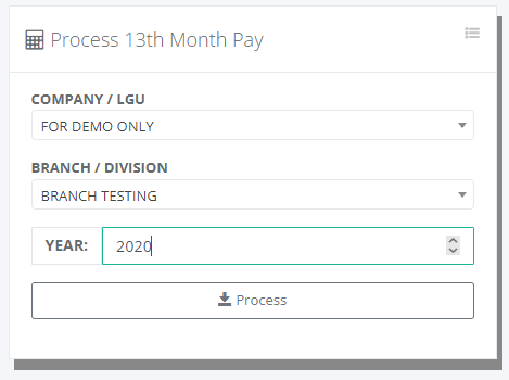 Process 13th Month Pay