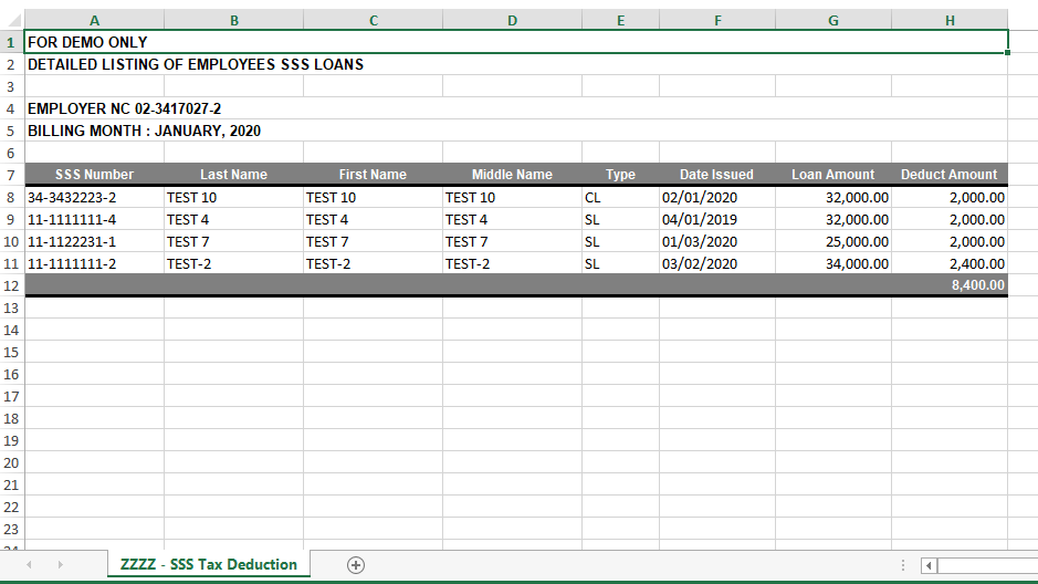 Payroll: Monthly Loan Deduction (Excel)