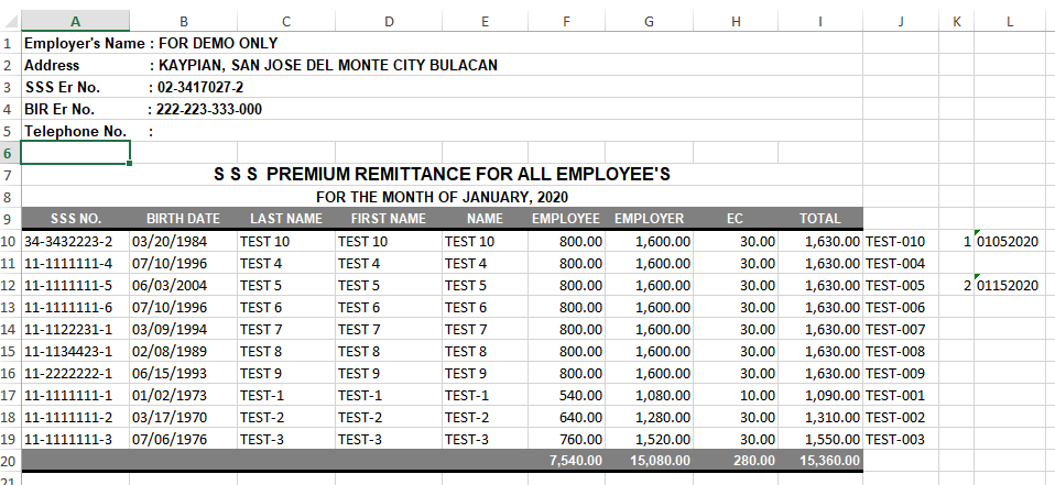 Payroll: SSS R3 File Generator (excel file)