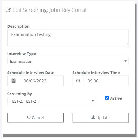 Recruitment: Job Screening (Edit)