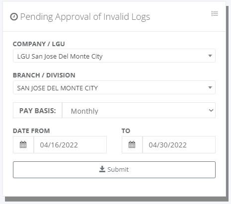 Timekeeping: Pending Status Invalid Approval