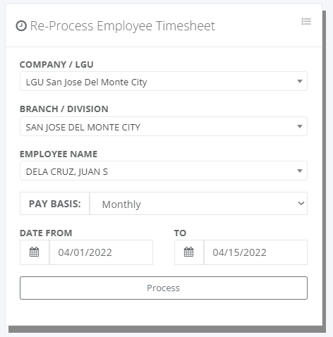 Timekeeping: Timesheet Process (by Employee)